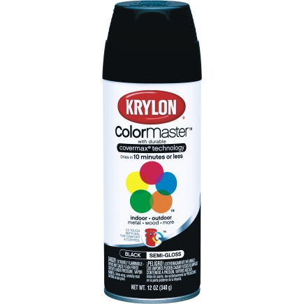 Krylon 12oz Indoor/Outdoor Spray Paint in Black Semi Gloss (K05160301)