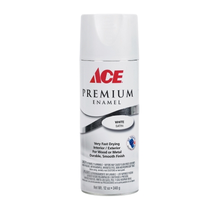 Ace 12oz Gloss Satin White Premium Enamel Spray Paint