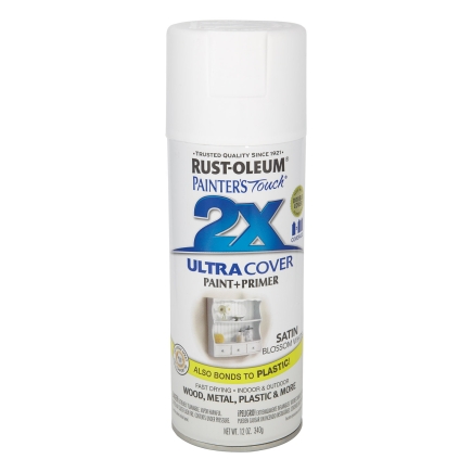 Rust-Oleum Painter's Touch 2X Ultra Cover 12 Oz. Satin Paint + Primer Spray  Paint, Blossom White