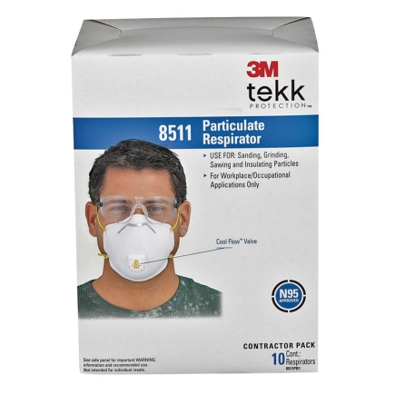 3m tekk particulate respirator 8511pb1 a na snow removal flyers