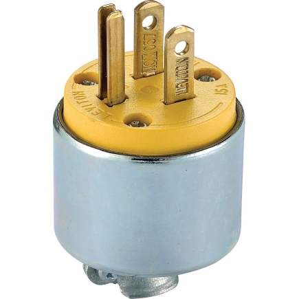 Leviton 15 Amp Armored Grounding Plug (515PA-000)