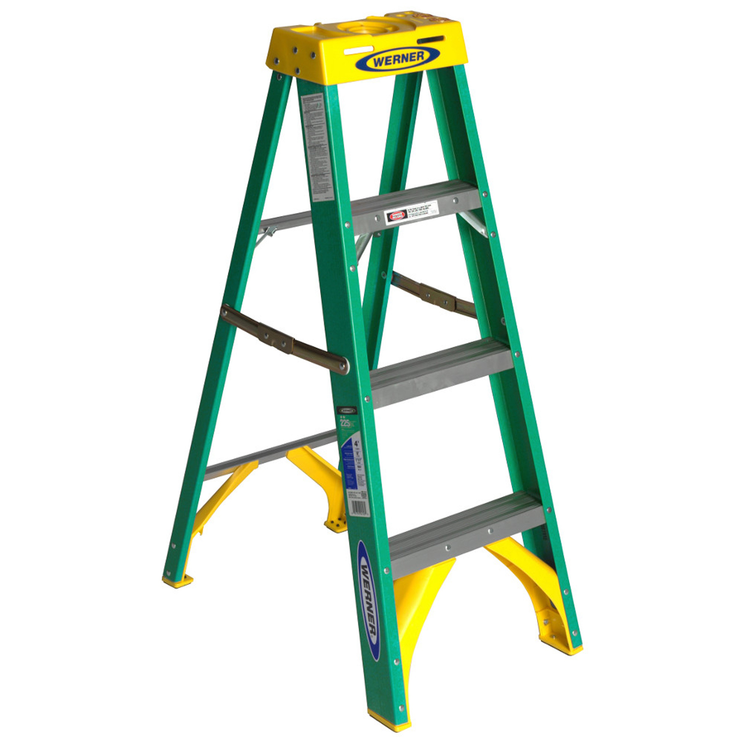 Werner 4 ft. H x 19 in. W Fiberglass Step Ladder Type II 225 lb. capacity