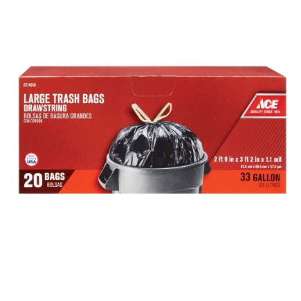 Ace 33 Gal Large Drawstring Trash Bag