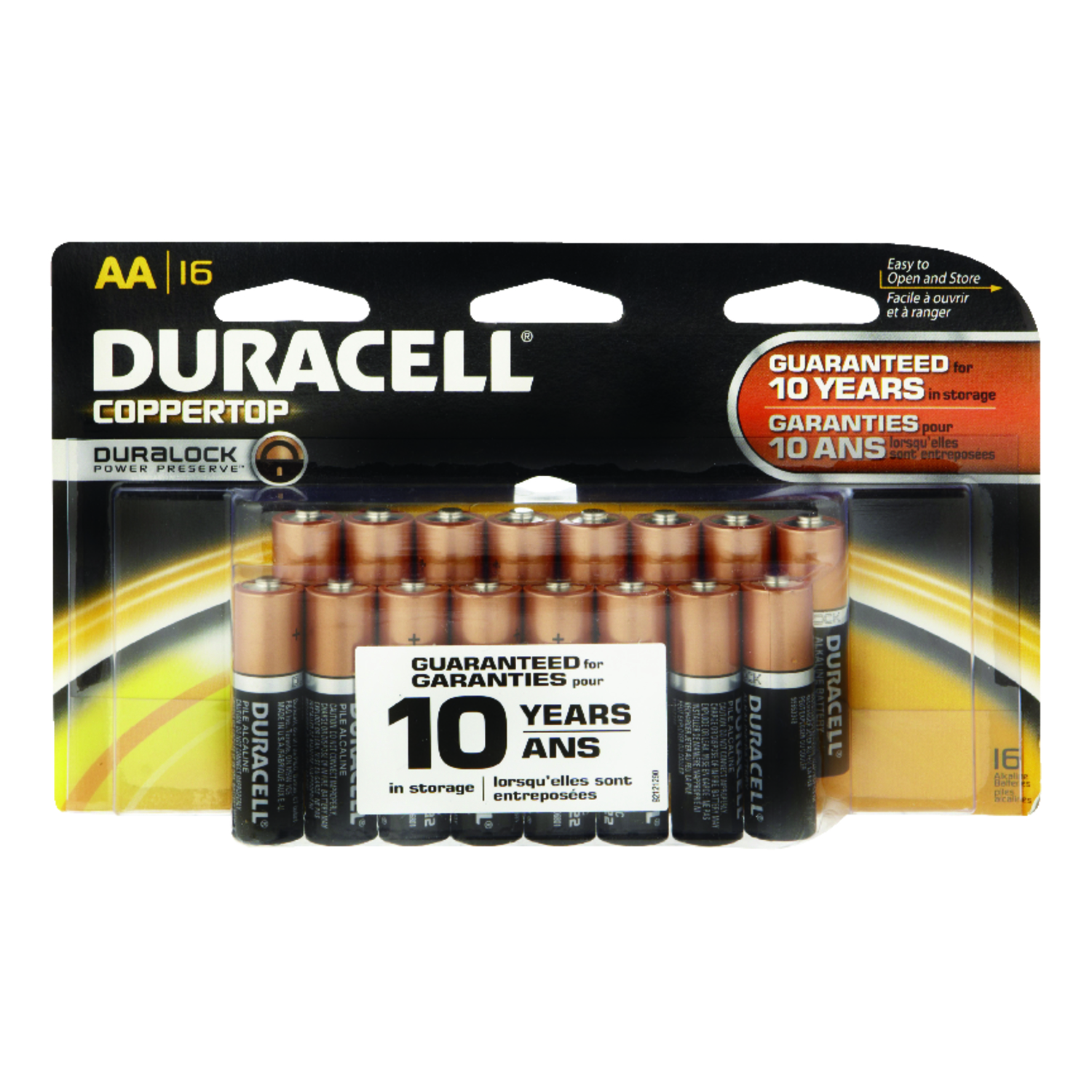 Duracell Coppertop AA Alkaline Batteries 1.5 volts Carded 16 pk