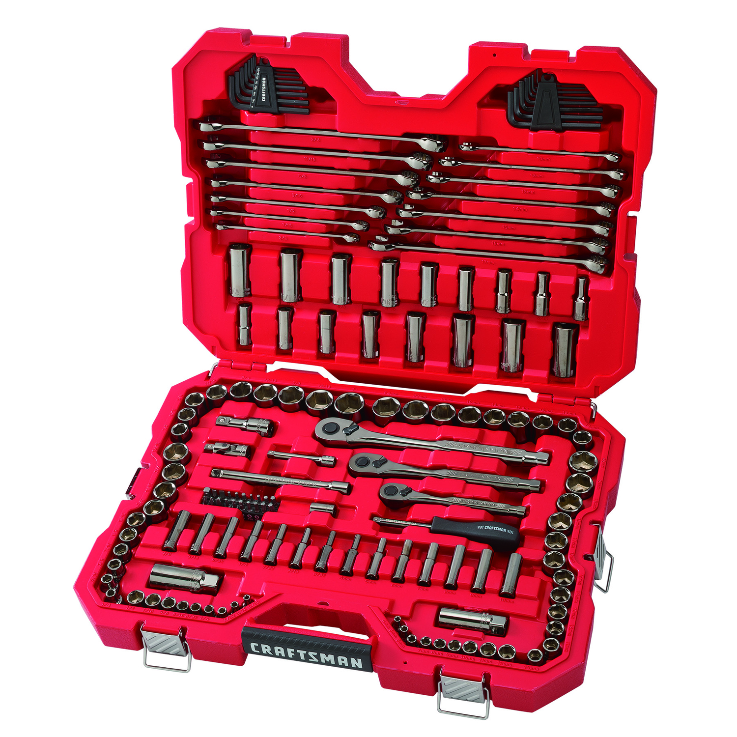 Craftsman 1 4 3 8 And 1 2 In Drive Metric And Sae 6 Point Mechanic 39 S Tool Set 121 Pc