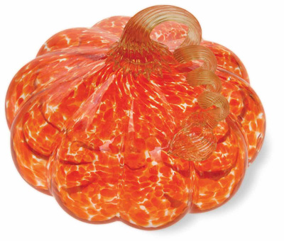 MEDIUM GLASS PUMPKIN ORANGE