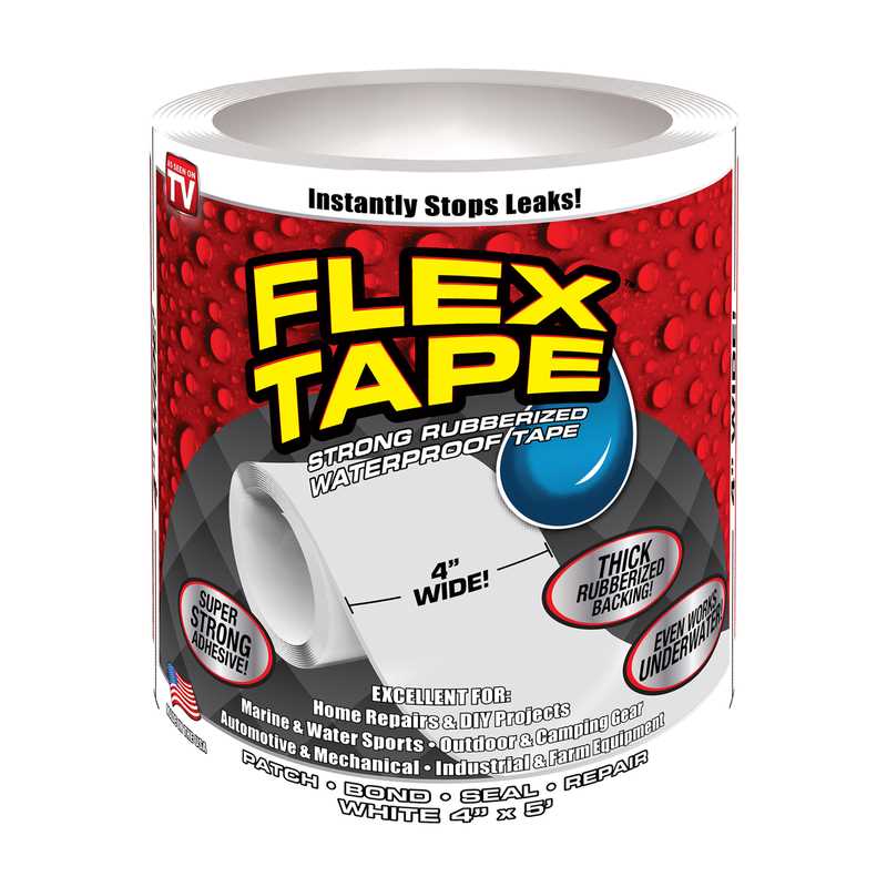 Flex Tape As Seen On TV 5 ft. L x 4 in. W White No Waterproof Repair Tape